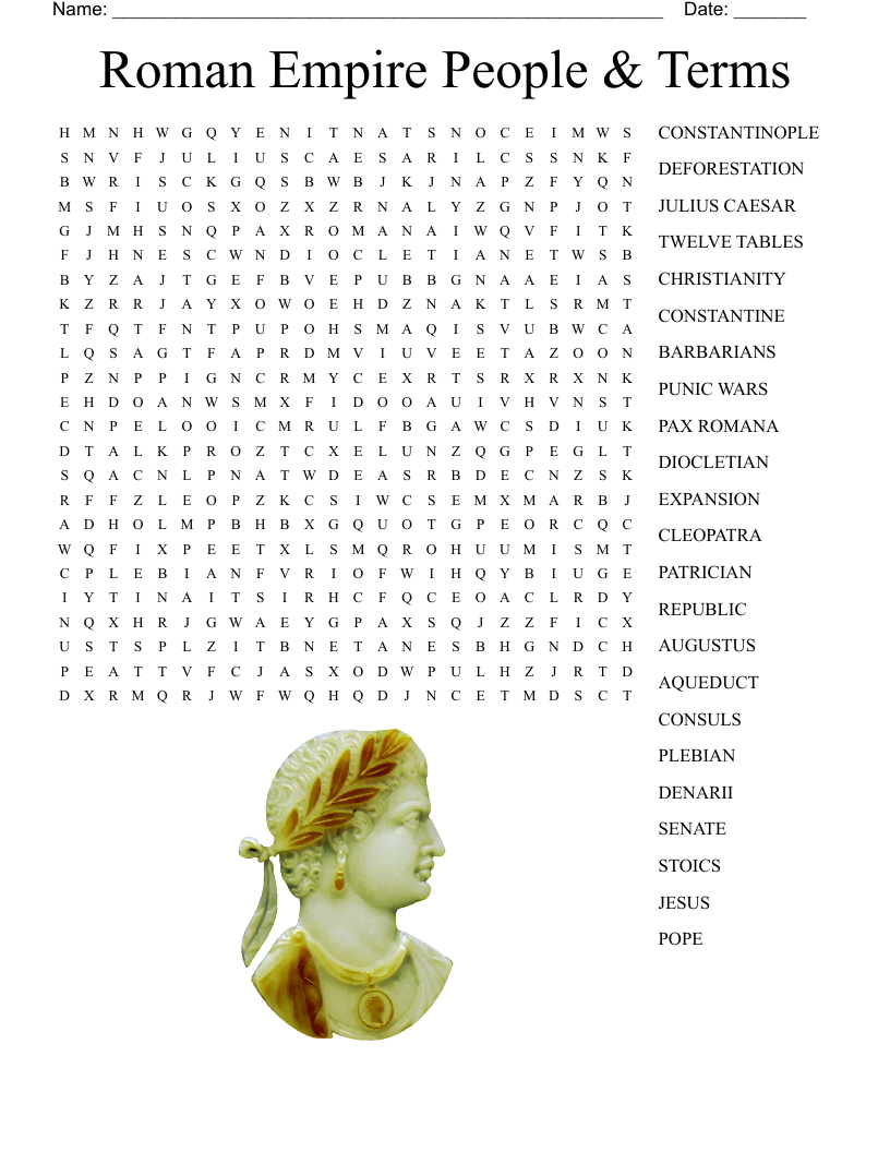 Roman Empire People Terms Word Search WordMint