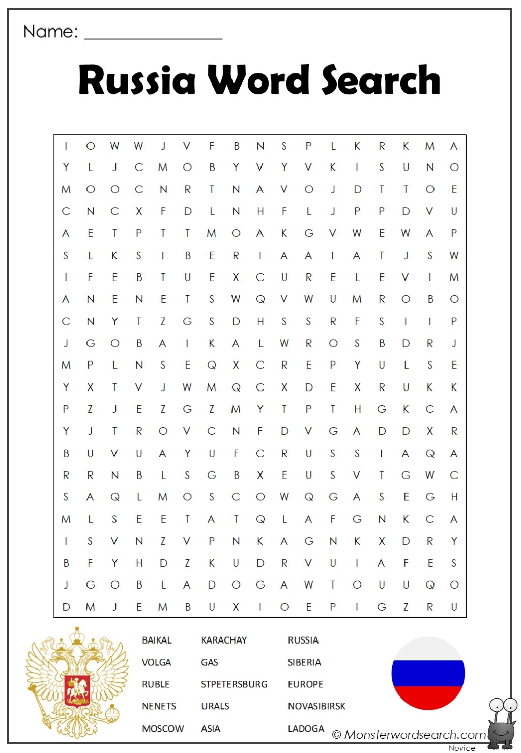 Russian Word Search Printable Russian Word Search Printable