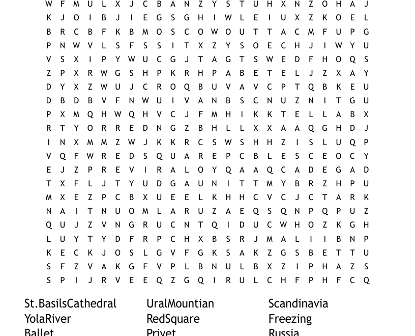 Russian Wordsearch WordMint