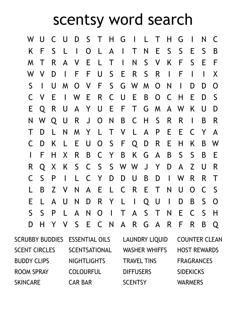 Scentsy Word Search WordMint