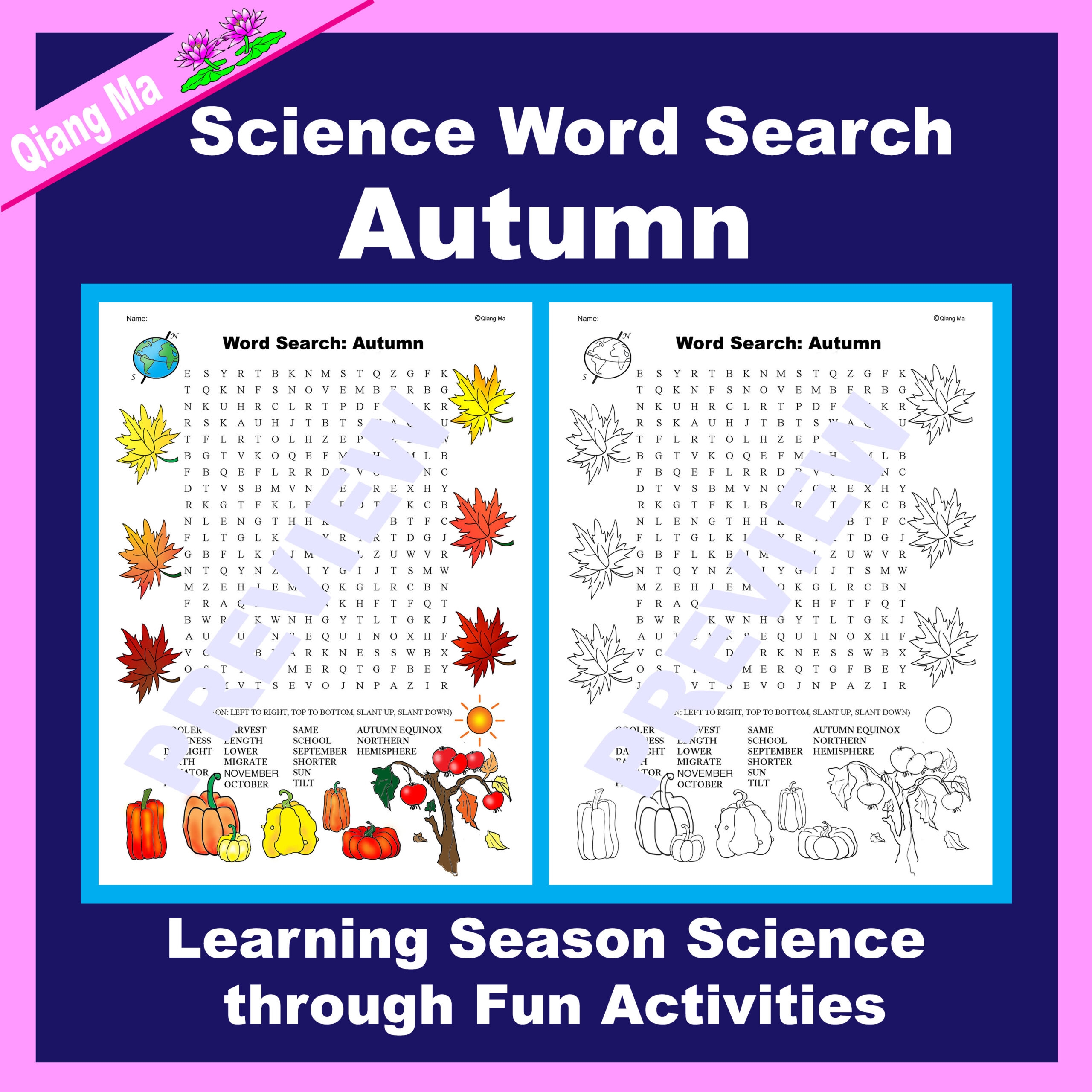 Science Word Search Autumn Made By Teachers