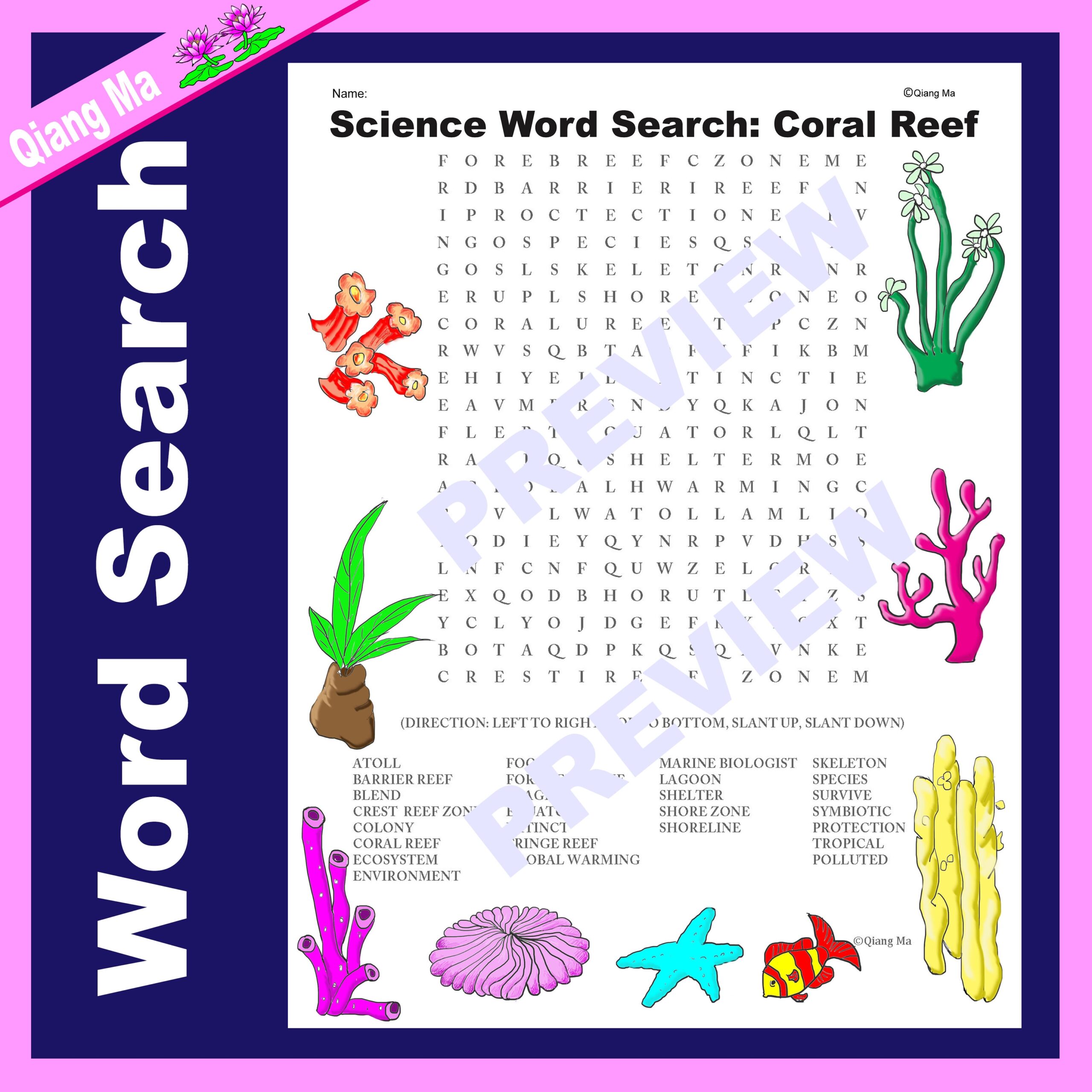 Free Printable Rainforest Word Search