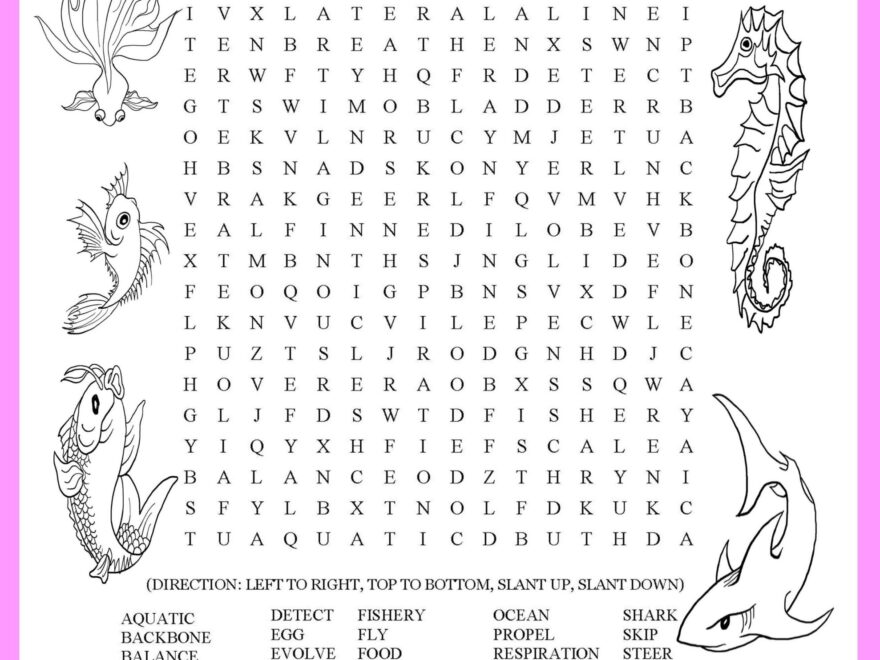 Science Word Search Fish Facts Made By Teachers