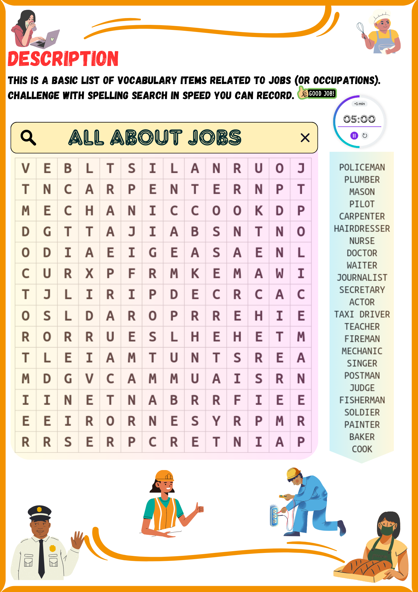 Search Word Puzzle Made By Teachers