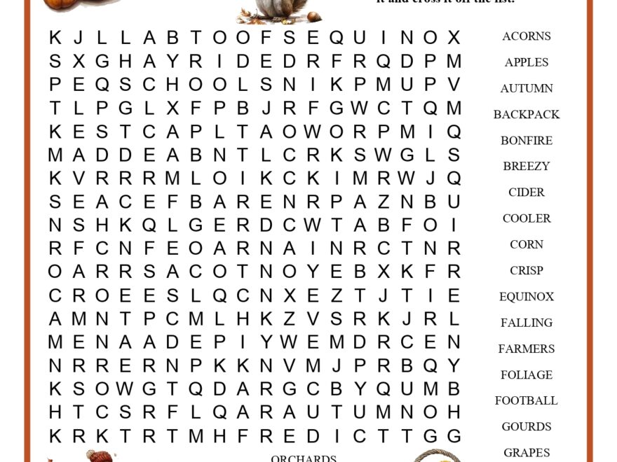 September Word Search