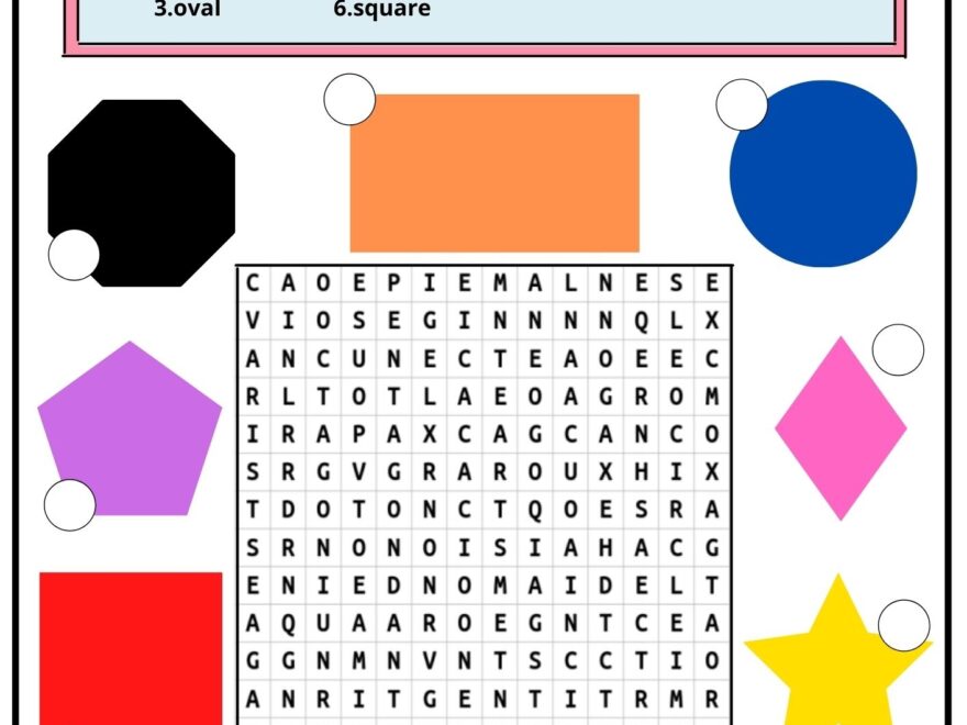 Shapes Word Search 2 Ezpzlearn
