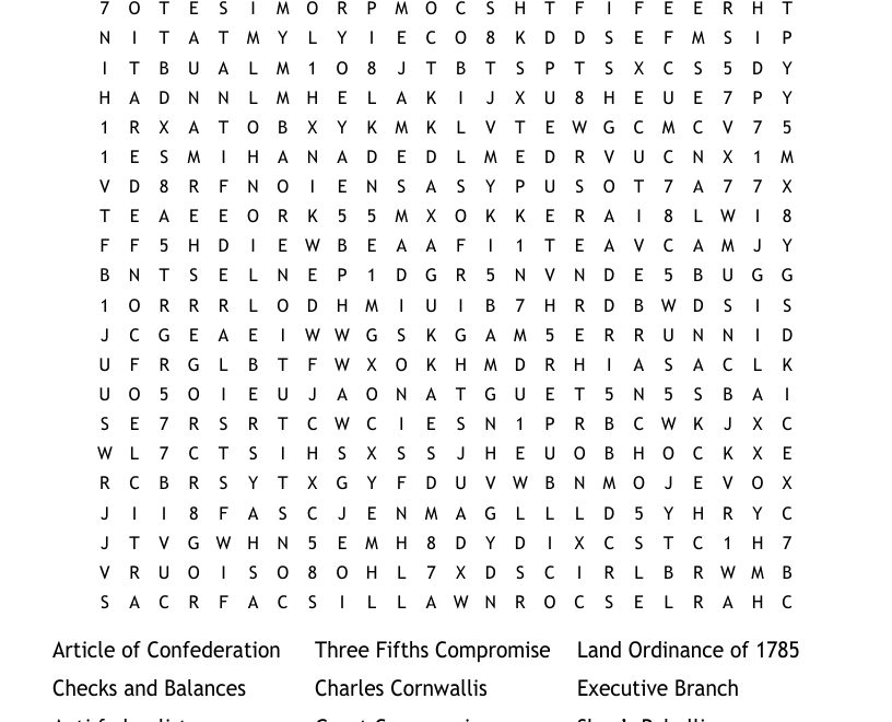 Shays s Rebellion Word Search WordMint