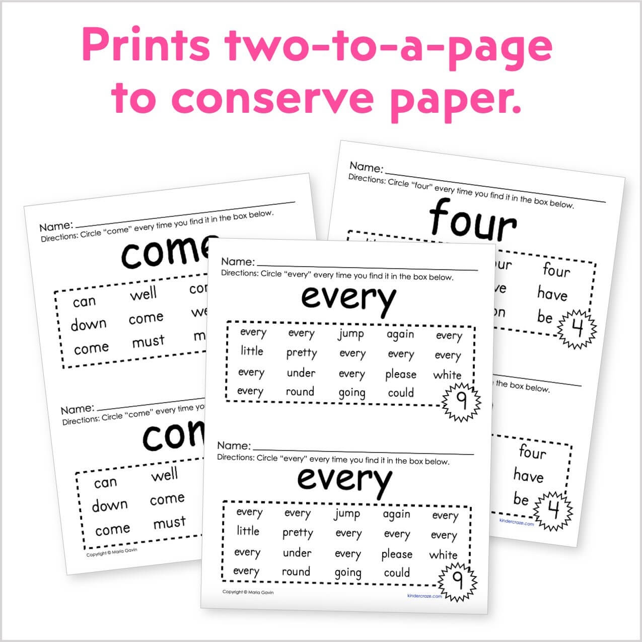 sight word searches dolch list first grade set kinder craze