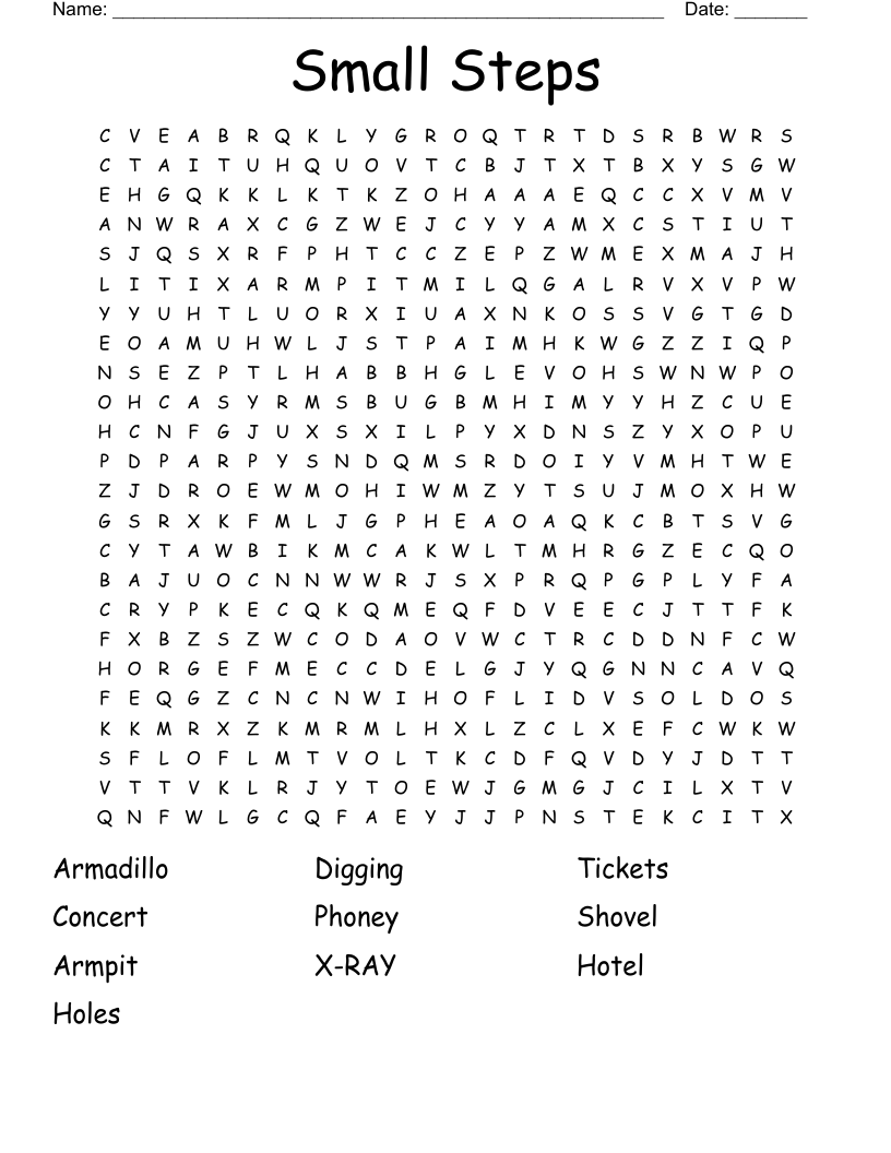 Small Steps Word Search WordMint