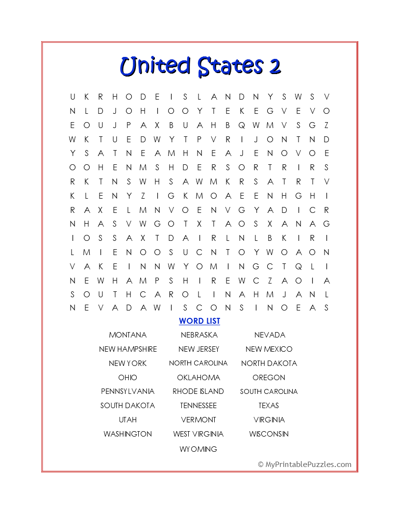 Free Printable Social Studies Word Search And Puzzles