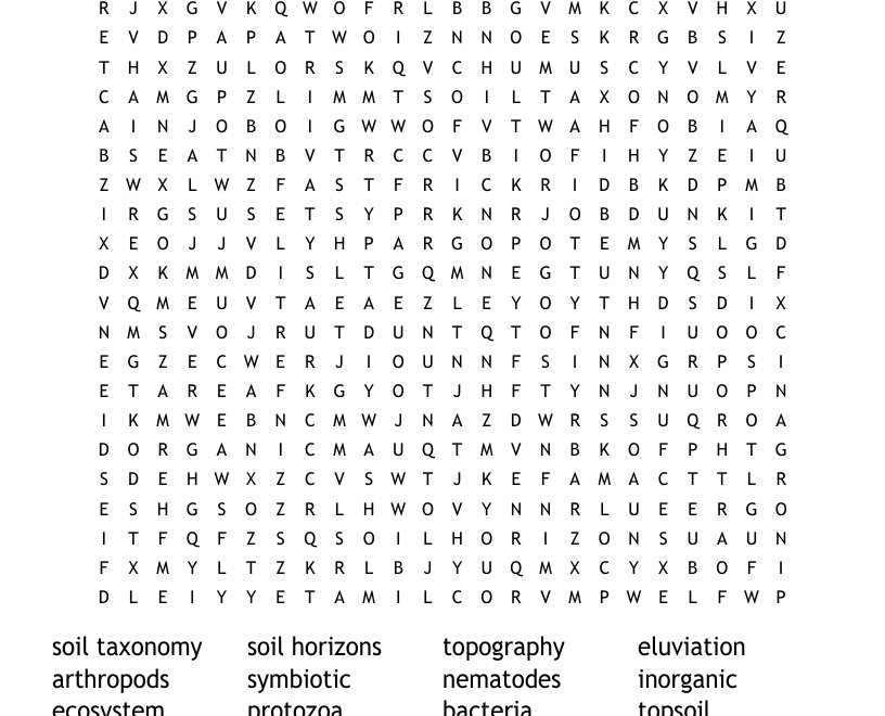 Soil Science Word Search WordMint