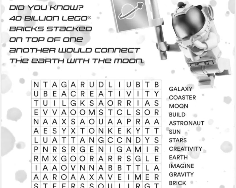 Space Word Search LEGOLAND Florida Resort