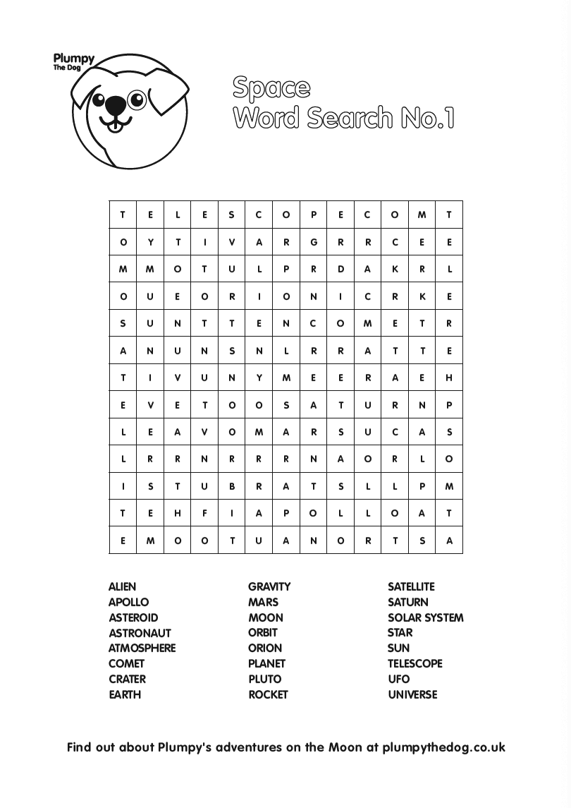 Space Word Search Printable