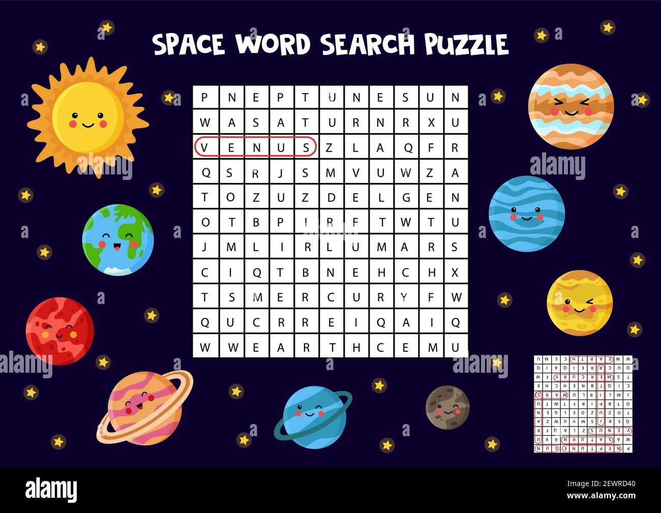 Planets Word Search Printable