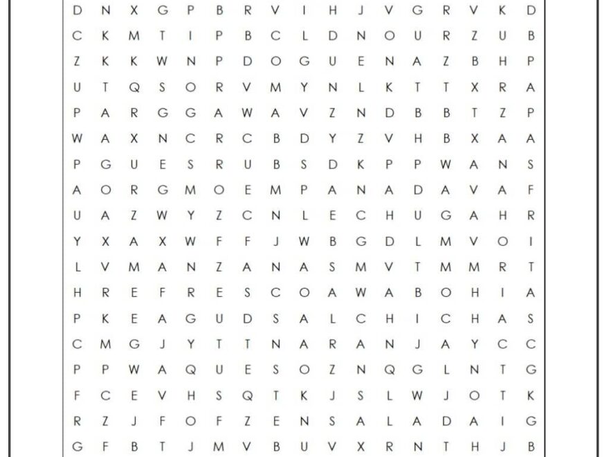 Spanish Months Of The Year Word Search