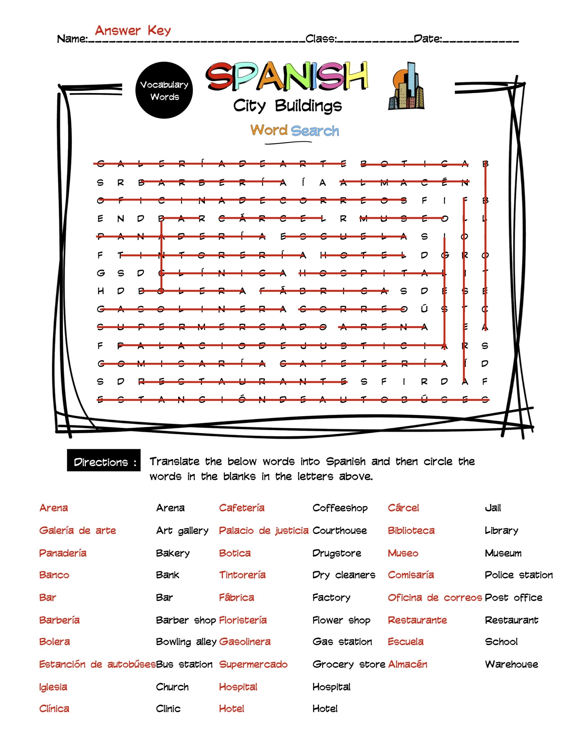 Spanish Word Search Puzzle Book Large Print Spanish