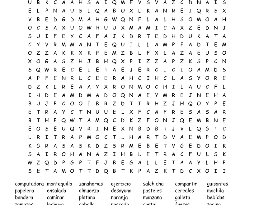 Spanish Word Search WordMint