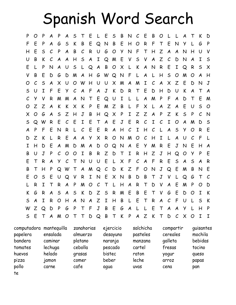 Spanish Word Search WordMint Spanish Word Search WordMint