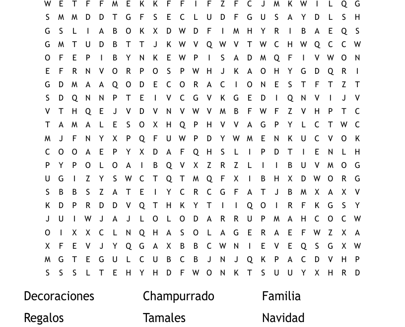 Spanish Word Search WordMint