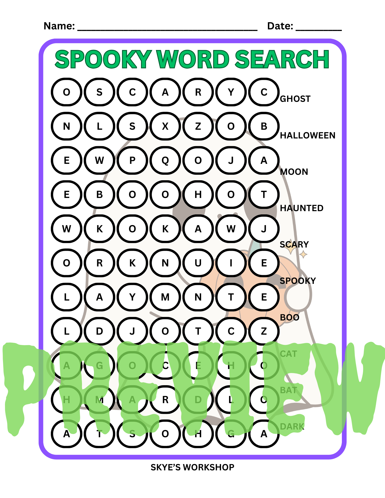 Free Printable Mega Halloween Word Search