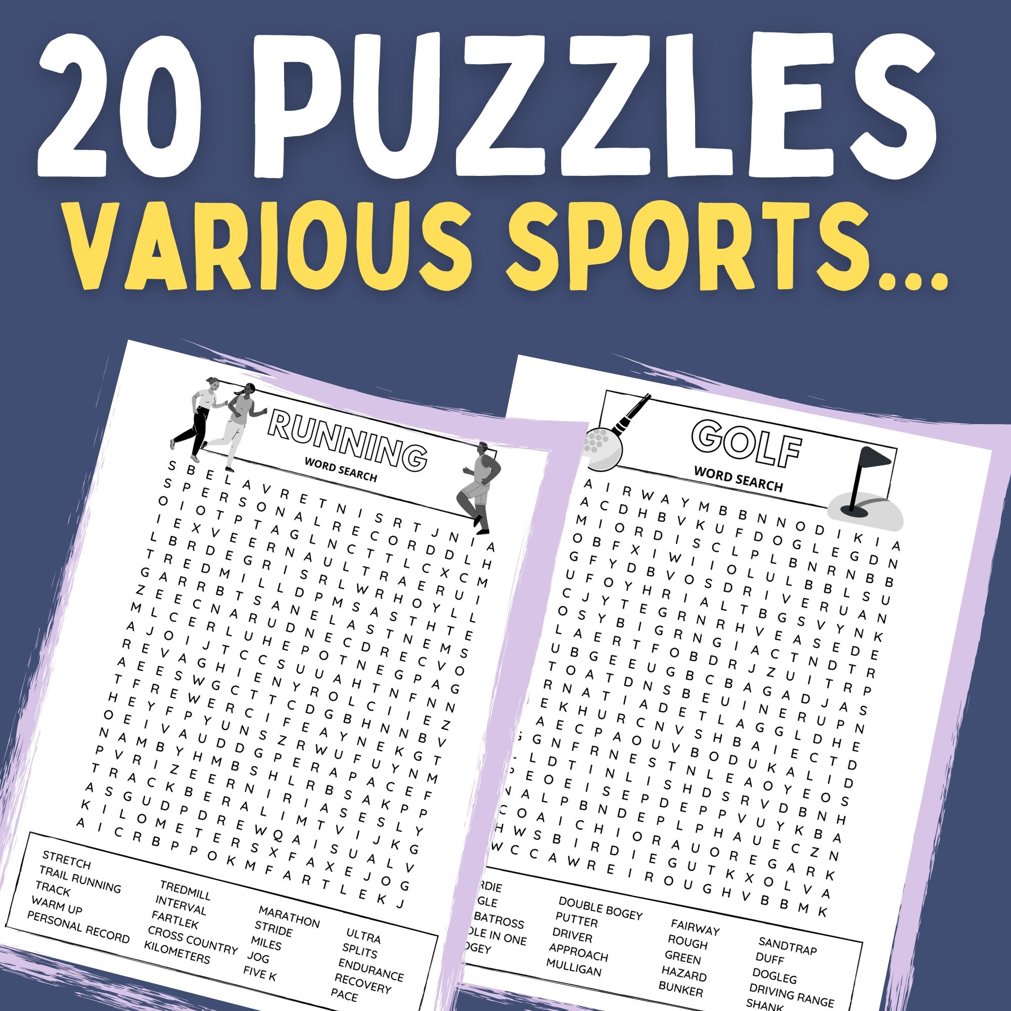 SPORTS Word Search Collection 20 Puzzles Popular U S Sports All Ages Etsy