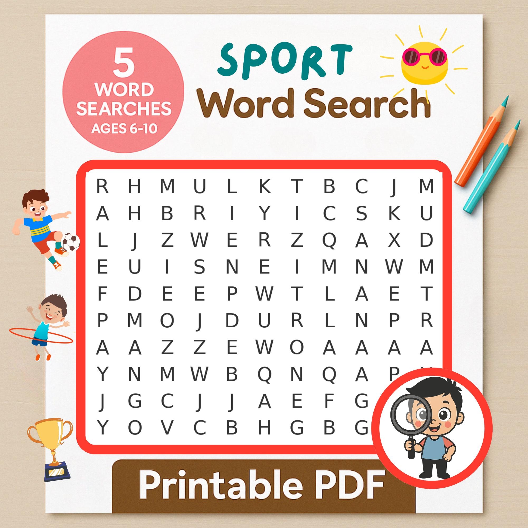 Sports Word Search Etsy UK Sports Word Search Etsy UK