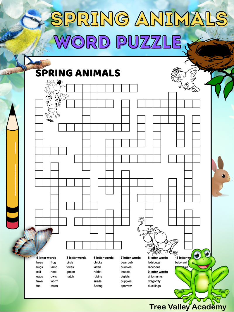 Difficult Animal Word Search Printable