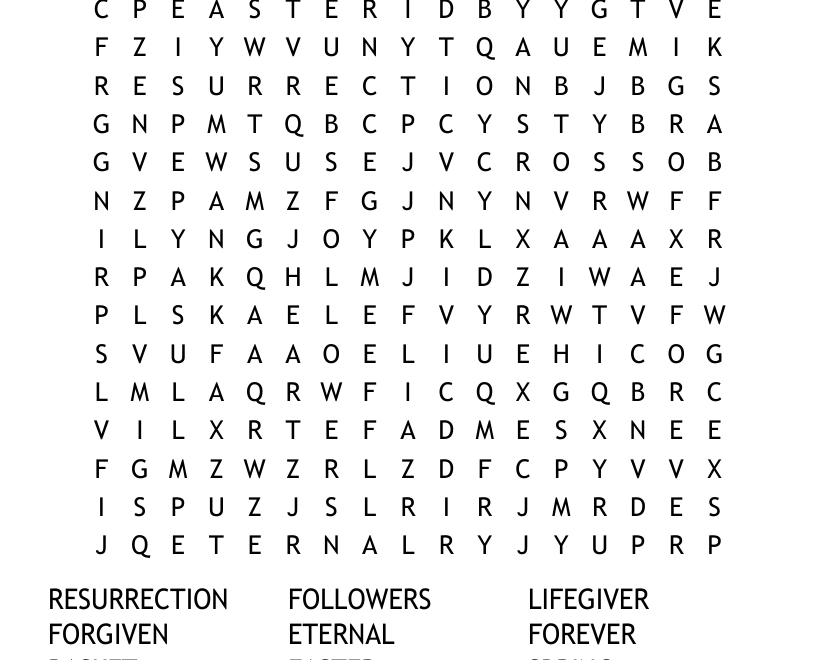 Spring Bible Word Search WordMint