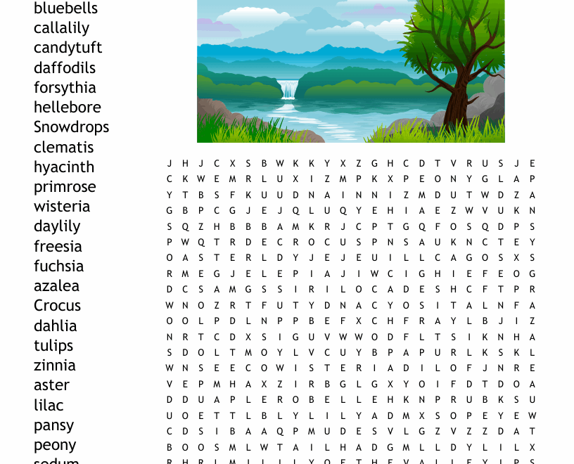 Spring Flowers Word Search WordMint