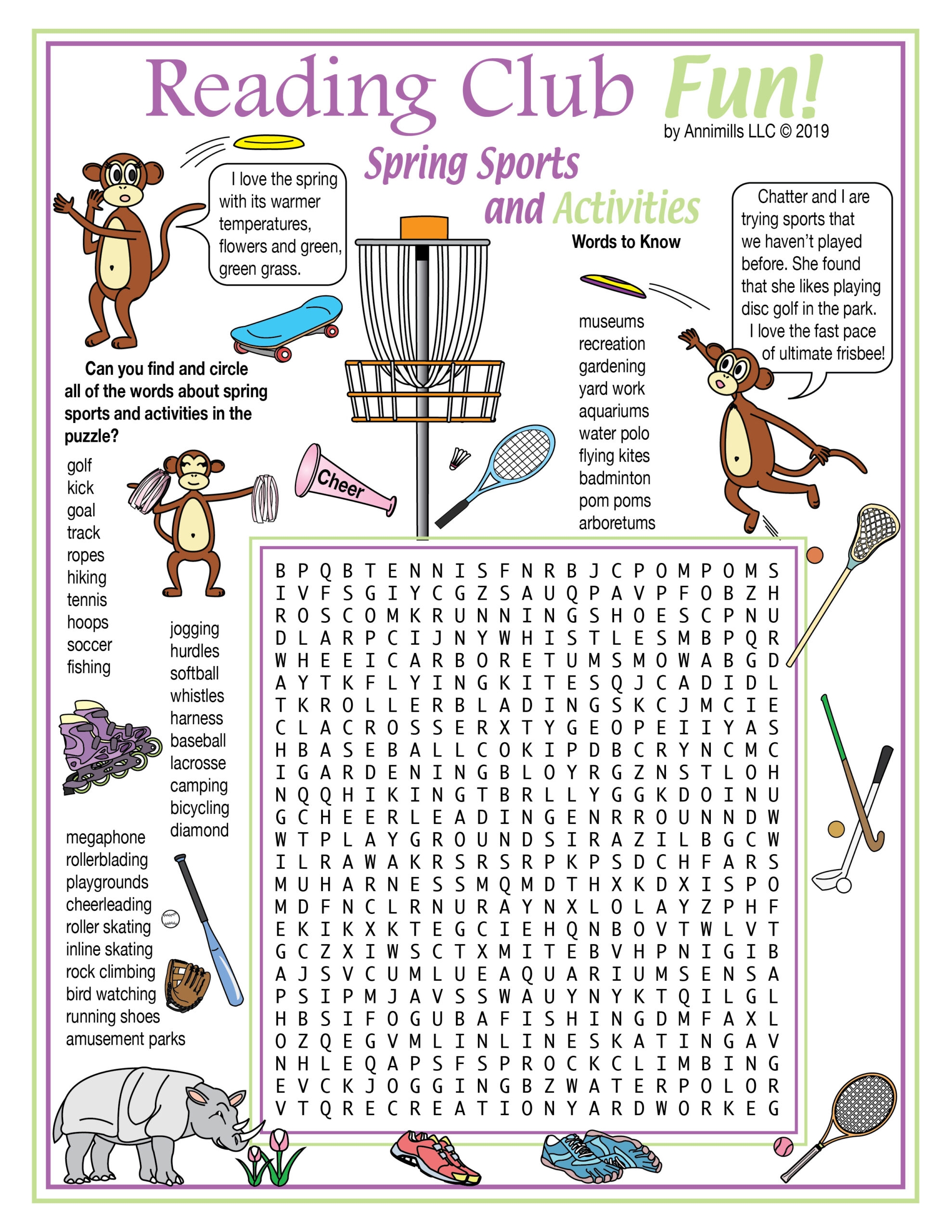 Sports Word Search Printable