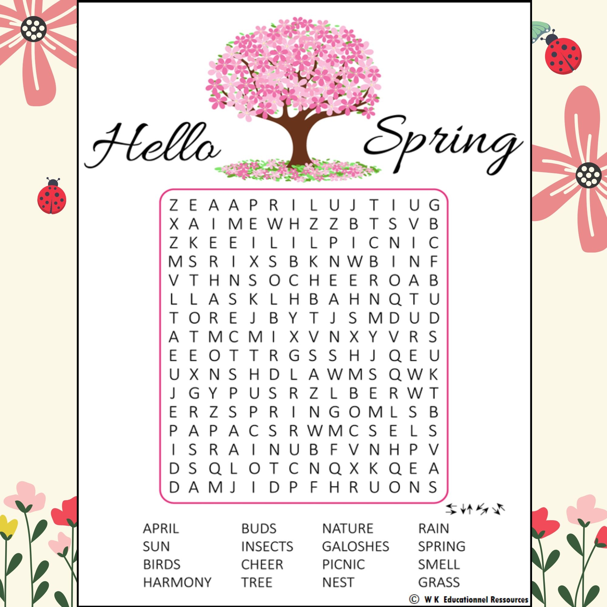 Spring Word Search Crossword Maze I Spy Game Puzzle March Madness Activities Made By Teachers
