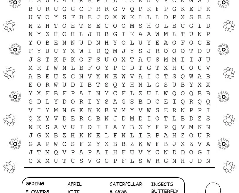 Spring Word Search Puzzle Free Printables Planerium Worksheets Library