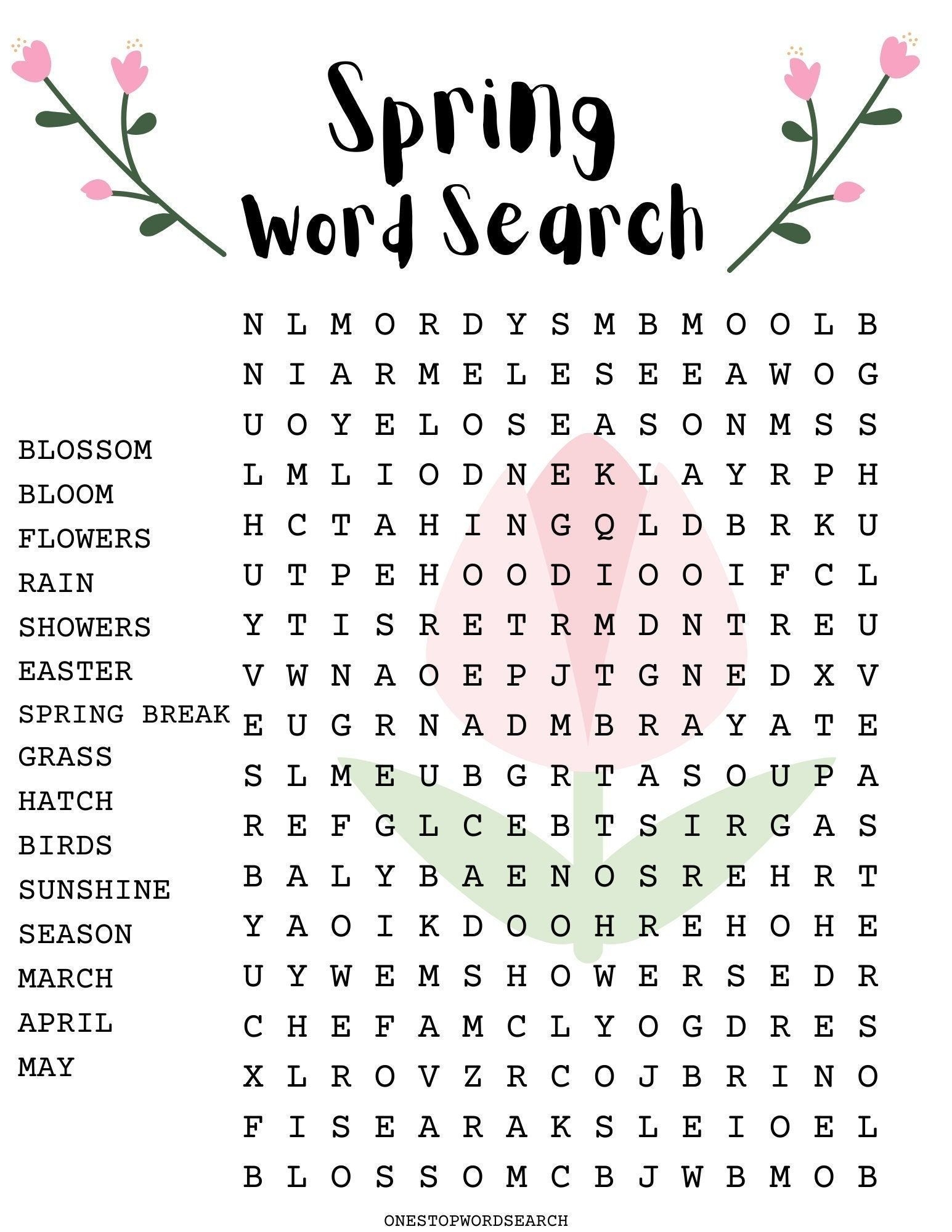 Free Word Spring Search Printables