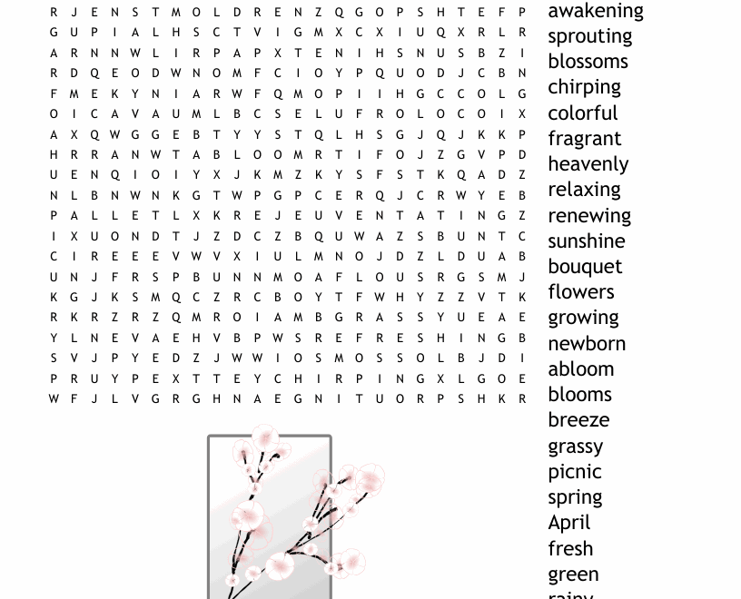 Spring Word Search WordMint
