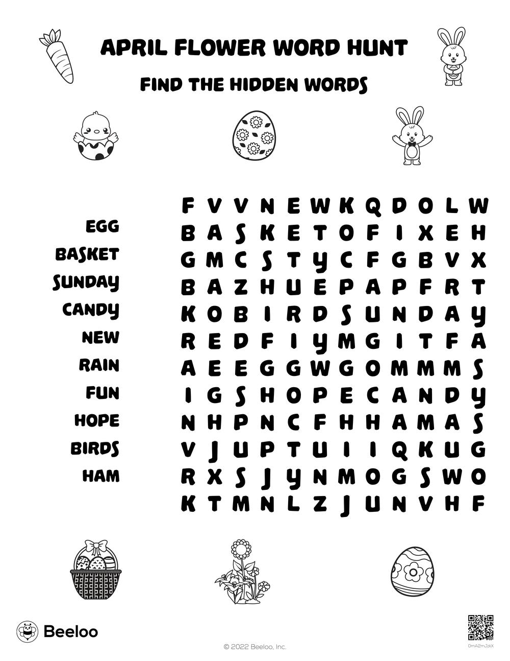 Springtime Easter themed Word Searches Beeloo Printable Crafts And Activities For Kids