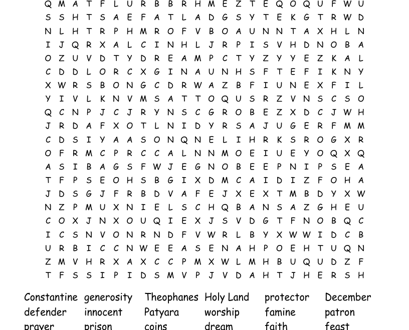 St Nicholas Word Search WordMint