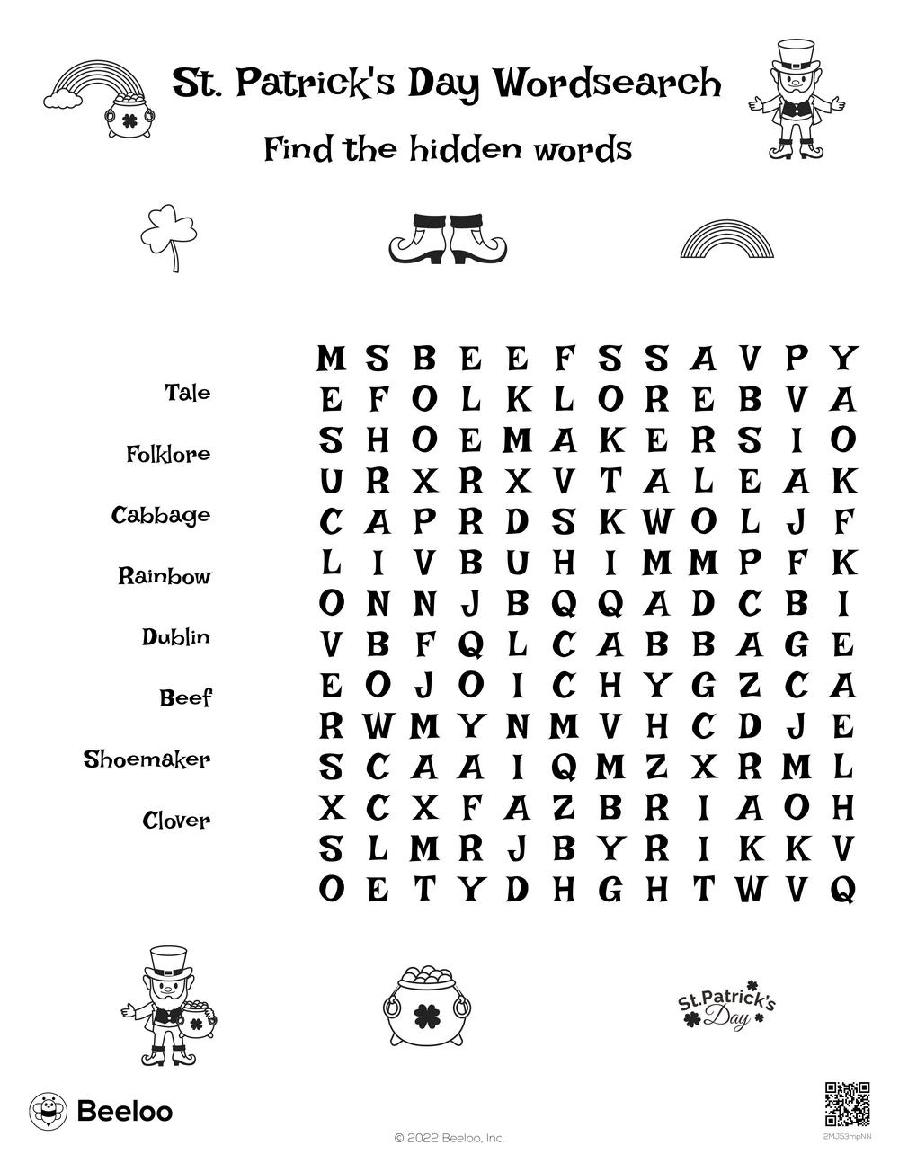 St Patrick s Day themed Word Searches Beeloo Printable Crafts And Activities For Kids