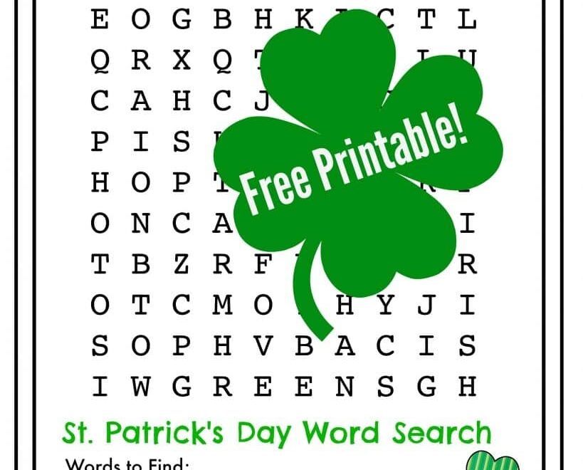 St Patrick s Day Word Search Free Printable The Chirping Moms