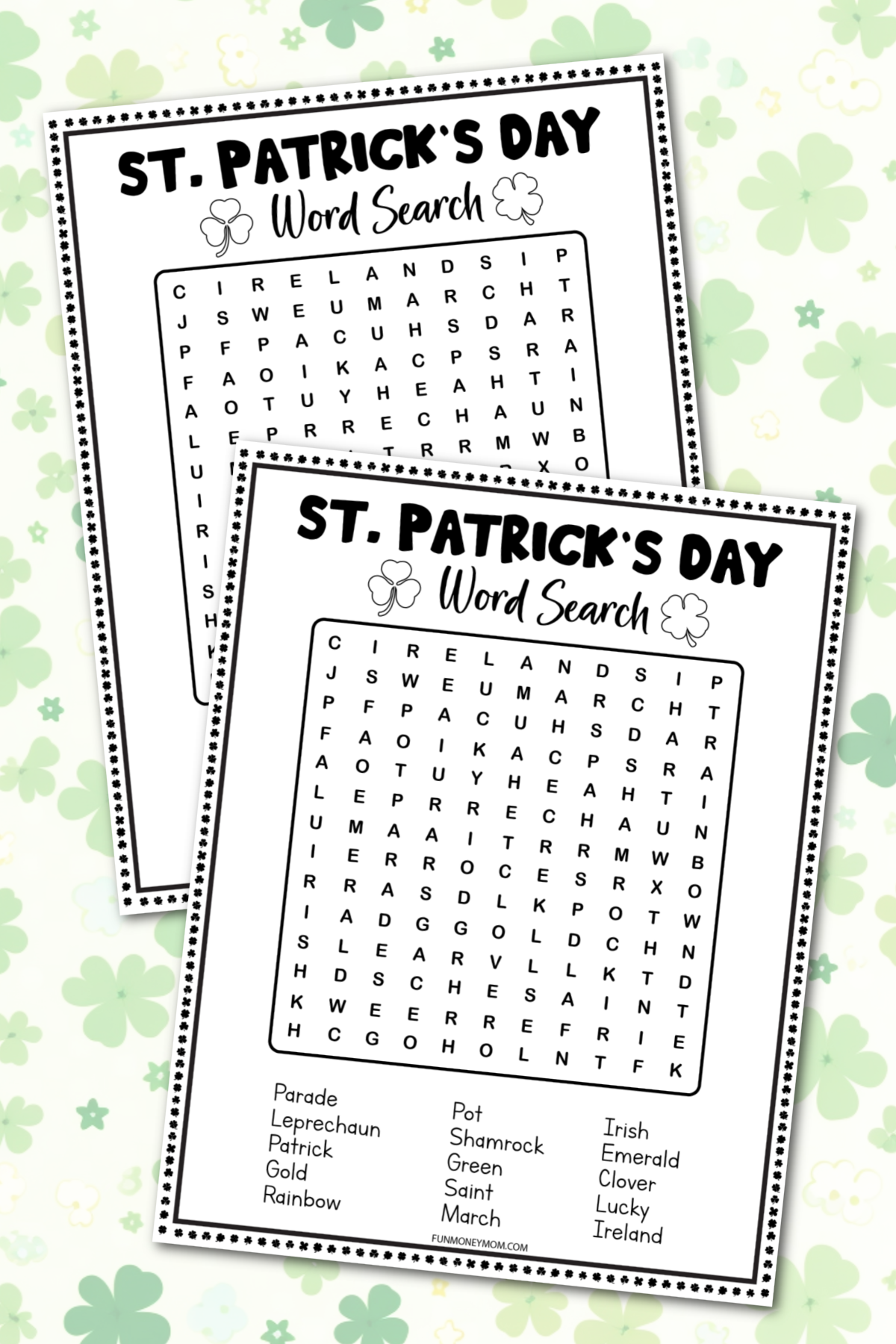 St Patrick s Day Word Search Fun Money Mom