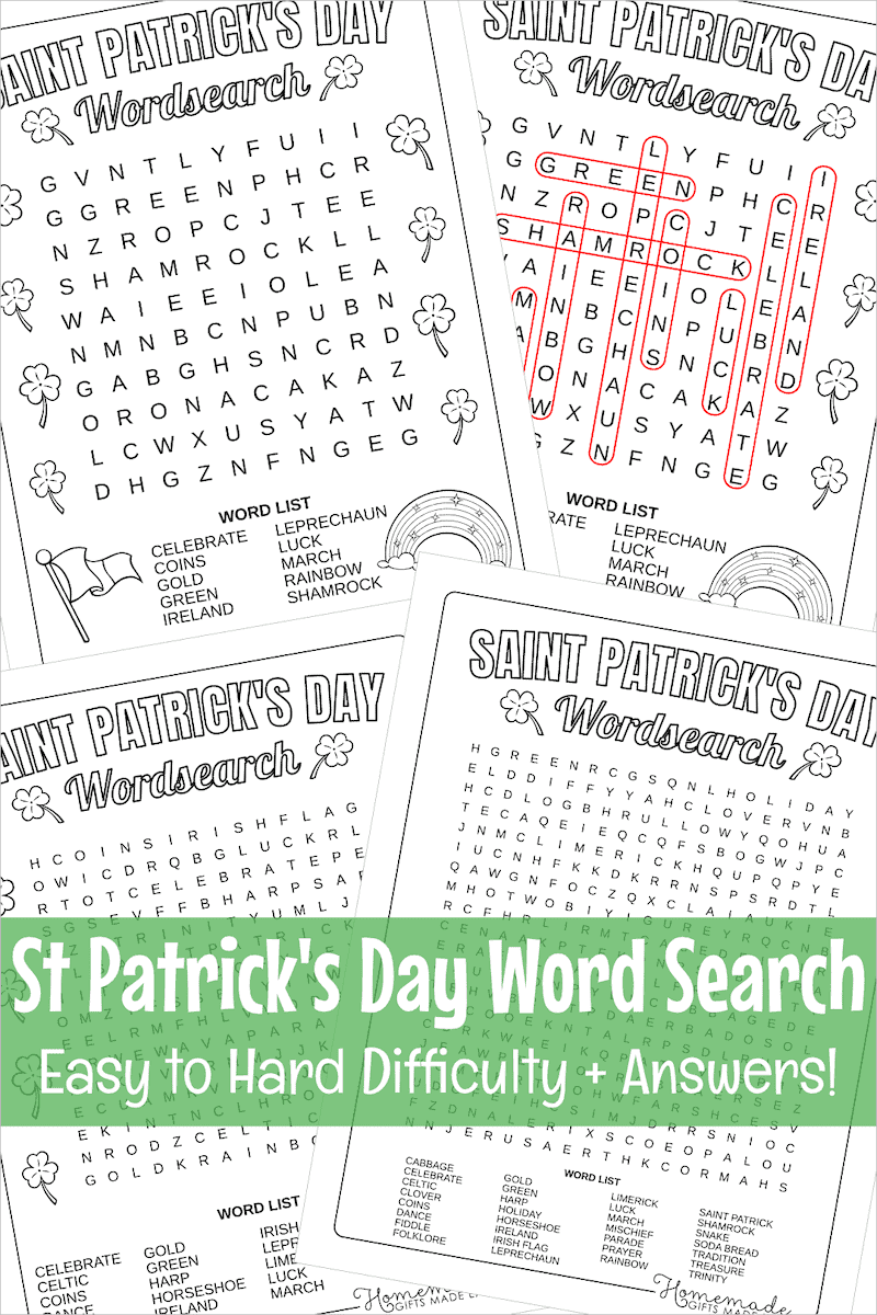 St Patricks Day Word Search Printable