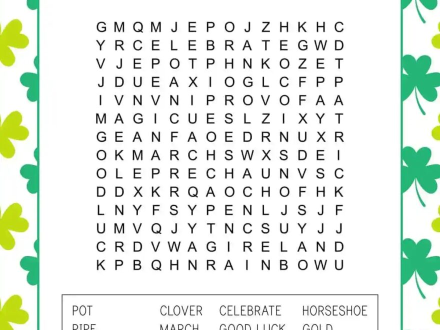 St Patrick s Day Word Search Skip To My Lou