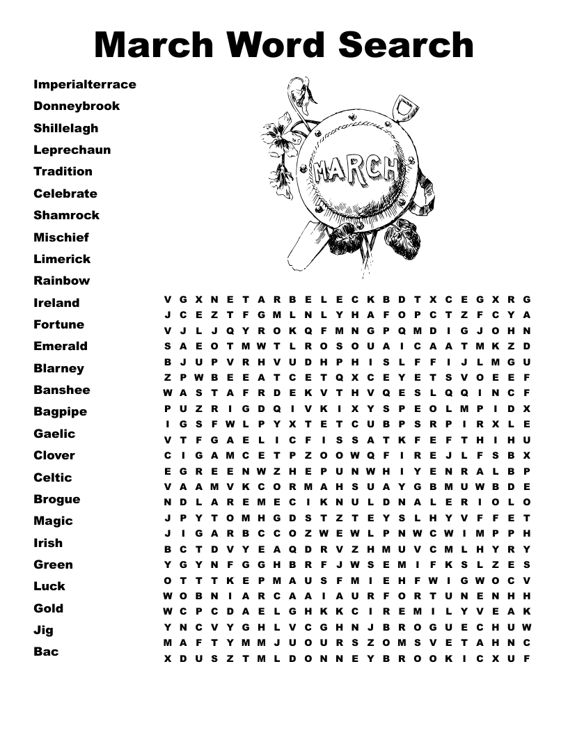 St Patrick s Day Word Search WordMint