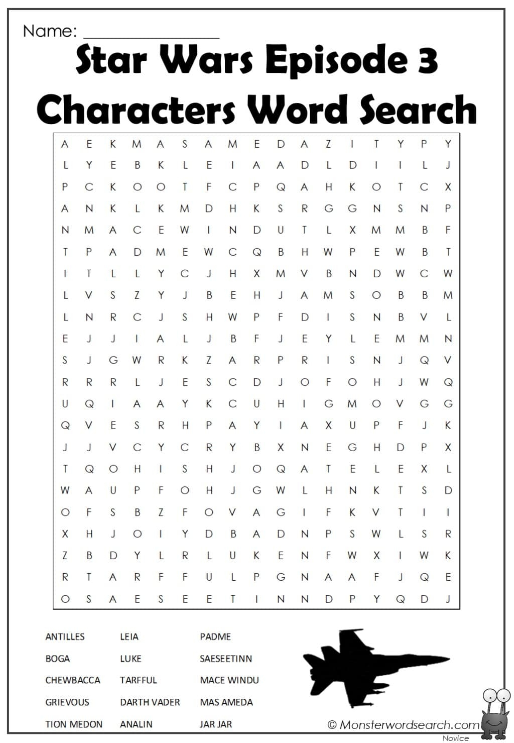 Star Wars Word Search Printable