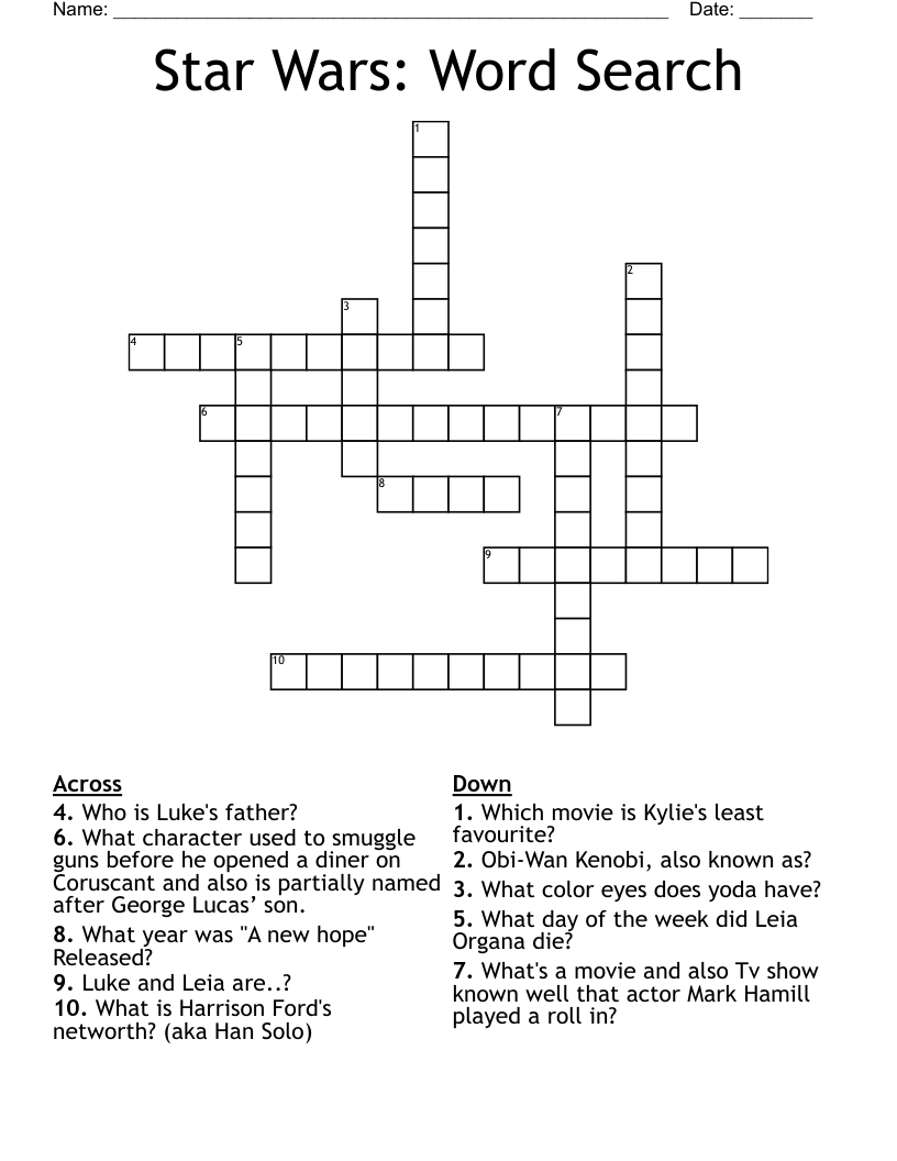 Free Printable Word Searches For Kids Star Wars