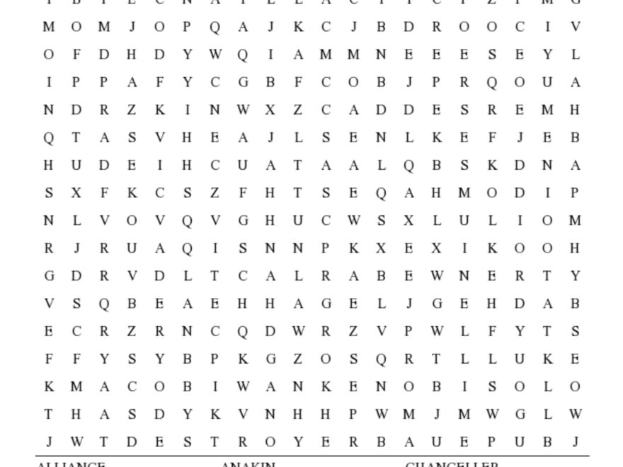 Star Wars Word Search Printable For Kids Thrifty Mommas Tips Worksheets Library