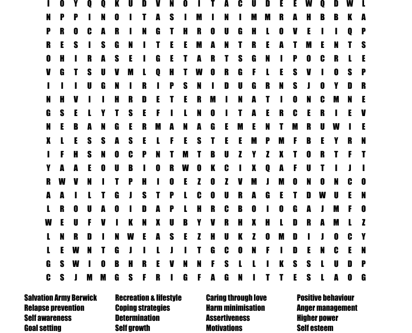 Start Recovery Word Search WordMint