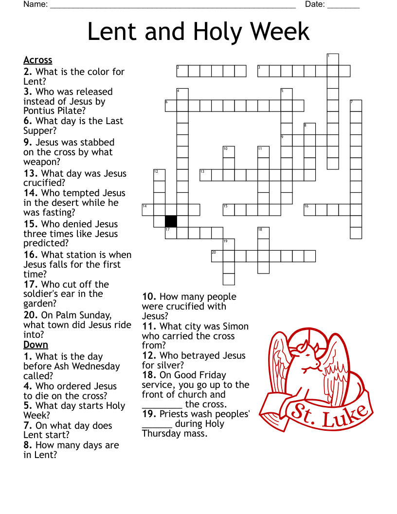 STATIONS OF THE CROSS Word Search WordMint