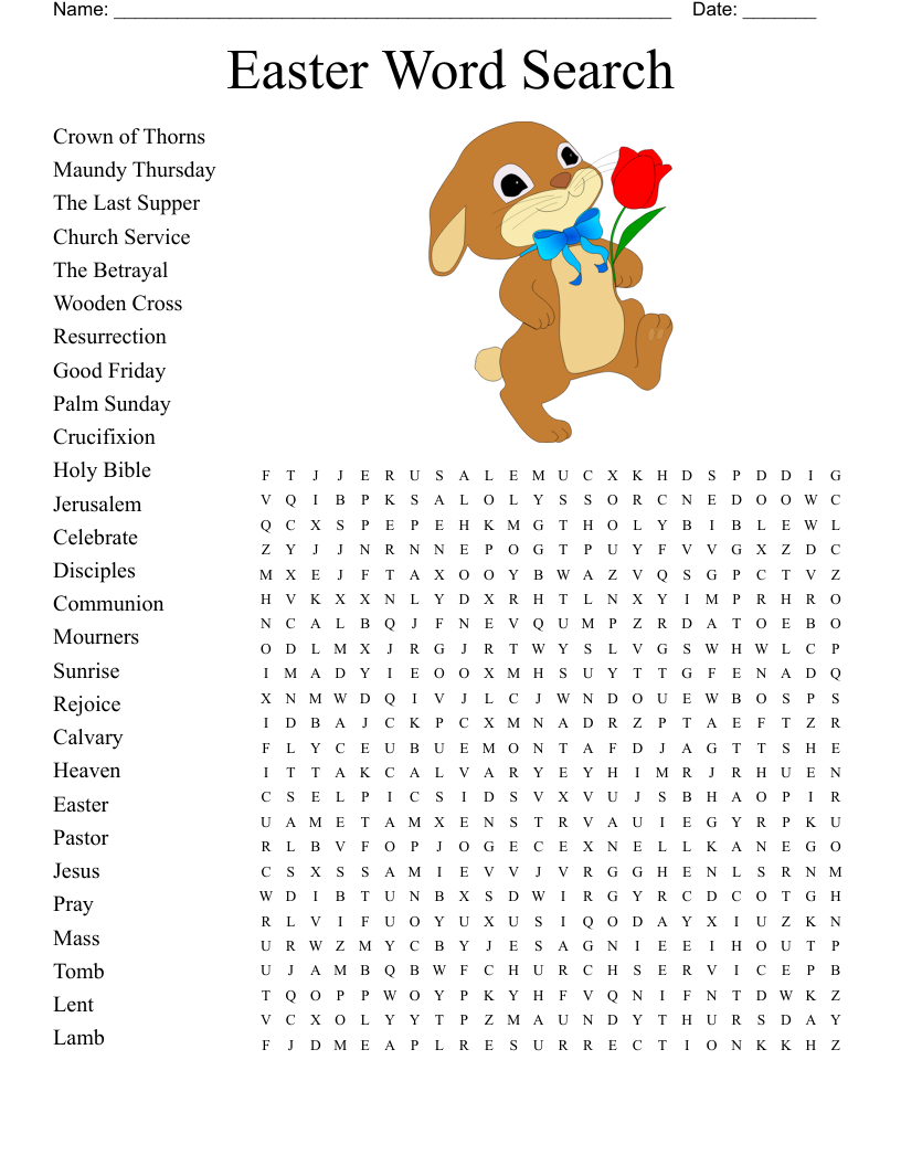 STATIONS OF THE CROSS Word Search WordMint