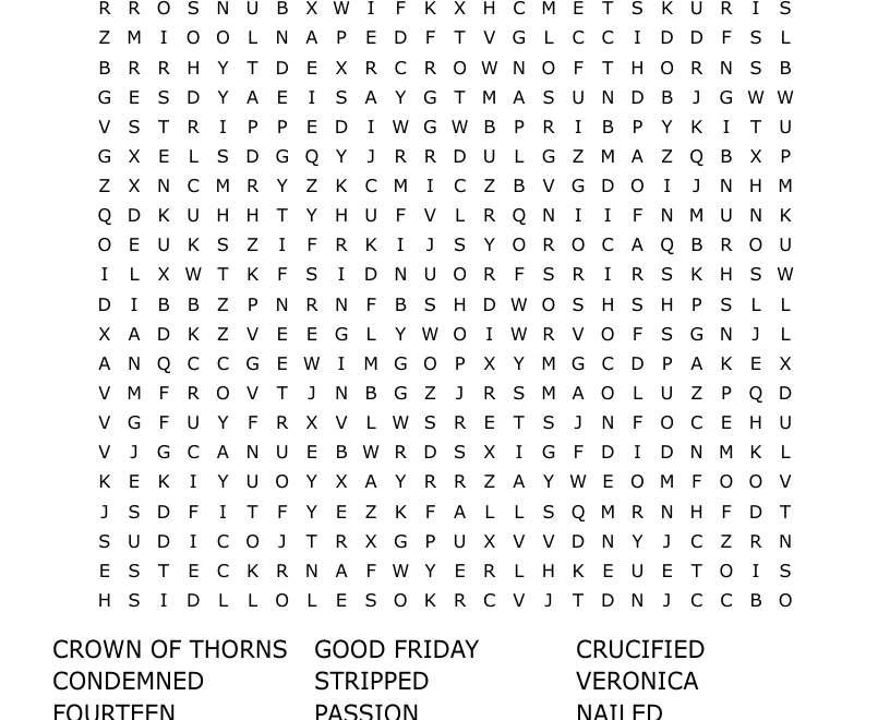 STATIONS OF THE CROSS Word Search WordMint