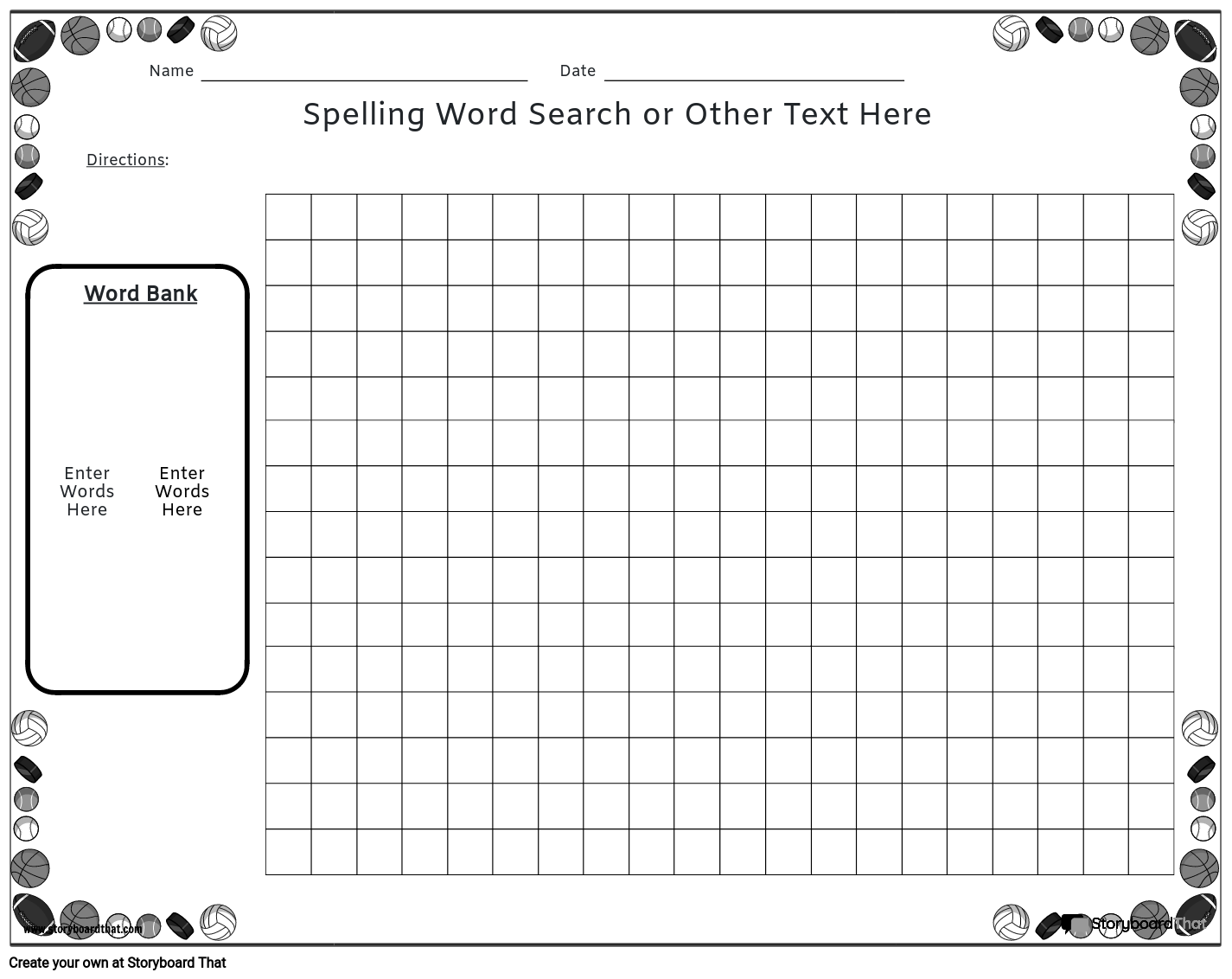 Storyboard That Free Spelling Worksheet Maker